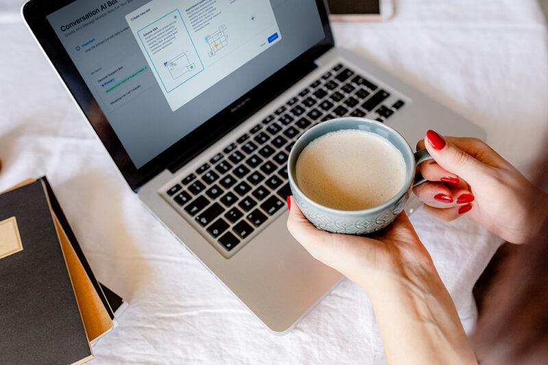 photo of someone using the AI assistant feature of Hi5 Connect