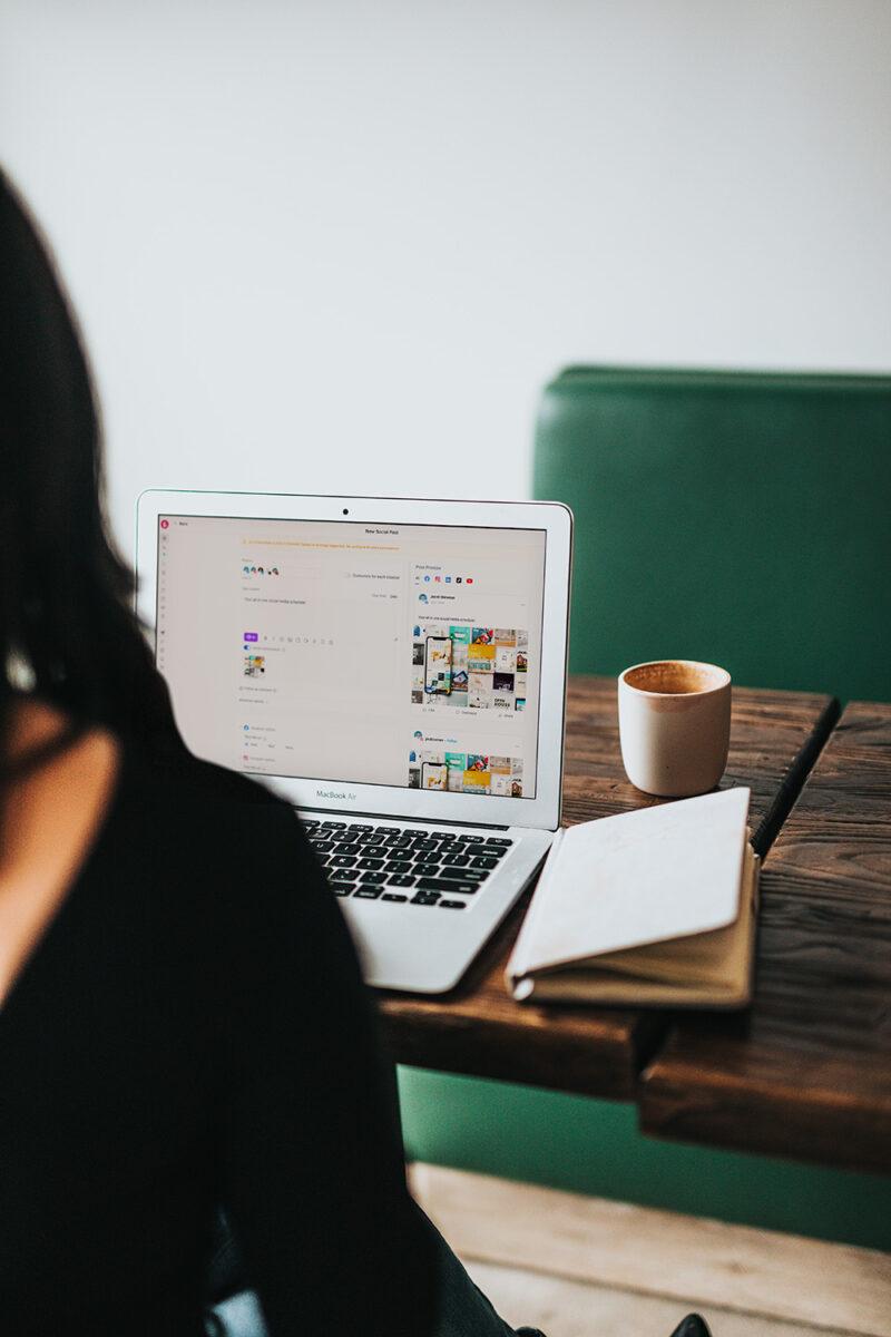 photo of a computer using a social media scheduling platform
